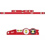24 in./48 in. REDSTICK Compact Box Level Set with 10 in. 360-Degree Locking Die Cast Torpedo Level