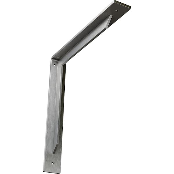 Ekena Millwork 14 in. x 2 in. x 14 in. Stainless Steel Unfinished Metal Stockport Bracket