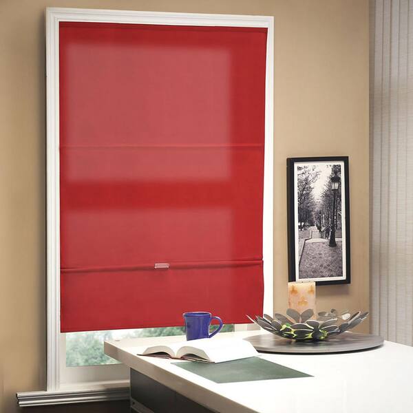Chicology Allure Crimson  Cordless Light Filtering Privacy Polyester Roman Shades 27 in. W x 64 in. L
