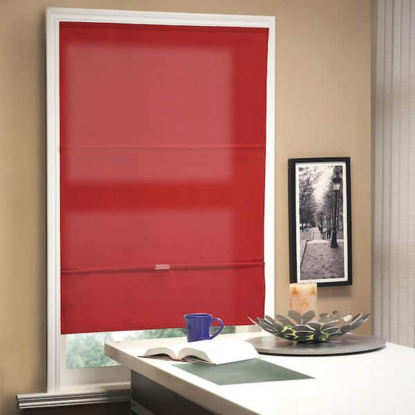 Chicology Allure Crimson  Cordless Light Filtering Privacy Polyester Roman Shades 36 in. W x 64 in. L