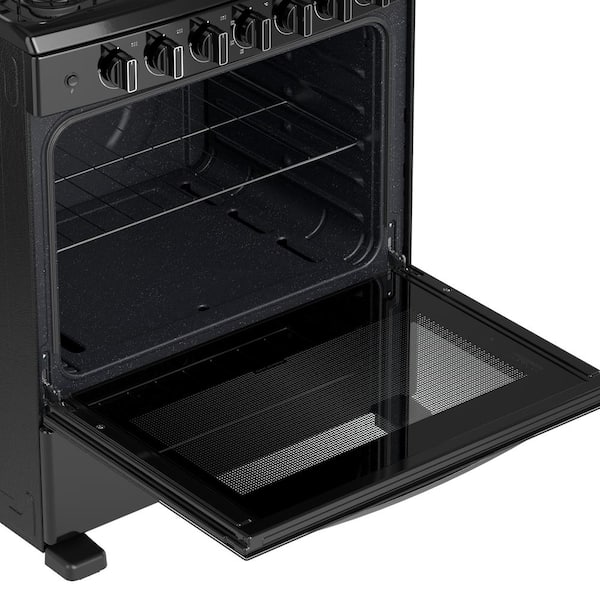 30 in. 6-Burners Freestanding Gas Range in Black