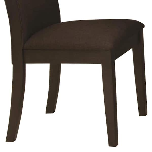 Benjara Brown Fabric Thick Cushion Dining Chair BM287824 - The Home Depot