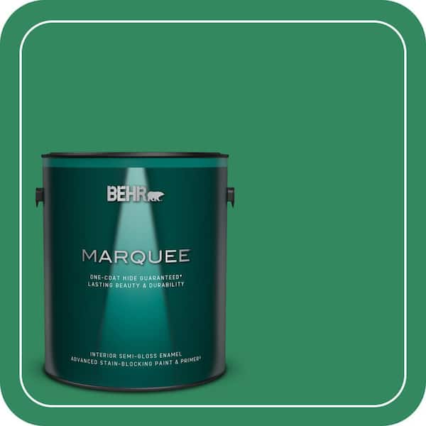 BEHR MARQUEE 1 gal. #P420-6 Exquisite Emerald Semi-Gloss Enamel Interior Paint & Primer