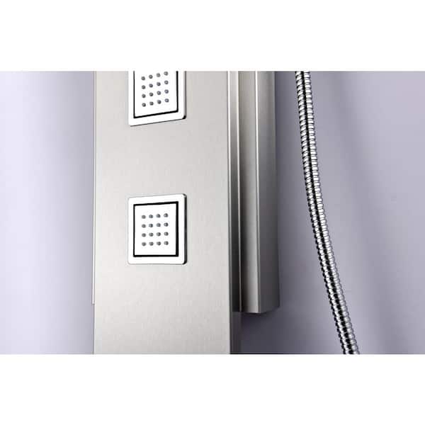ANZZI Visor Brushed Steel 4-Spray Shower Panel System (Valve Included) ANZZI Visor Brushed Steel 4-Spray Shower Panel System (Valve Included)