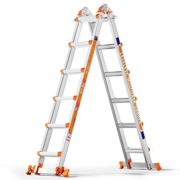 Werner 22 Ft. Reach Aluminum 5-in-1 Multi Position Pro Ladder With Built-in Leveling, 375 Lb. Load Capacity Type IAA Duty MT-22IAAL - The Home Depot