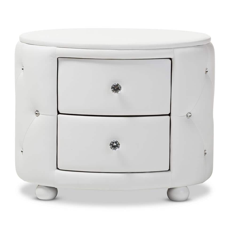 Baxton Studio Davina 2 Drawer White Nightstand 28862 6755 HD The