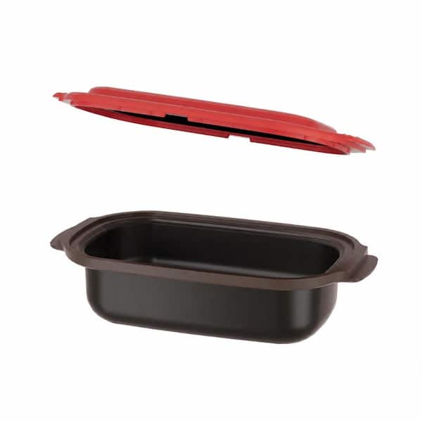 Microwave Grill Pan with Lid and Patented Heatwave Technology for Grilling, Browning and Crisping