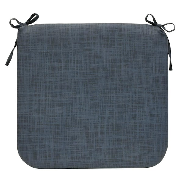 Commonwealth Home Fashions Urban Chic 18 in. x 19 in. 1 Outdoor Reversible Dining Chair Cushion in Navy