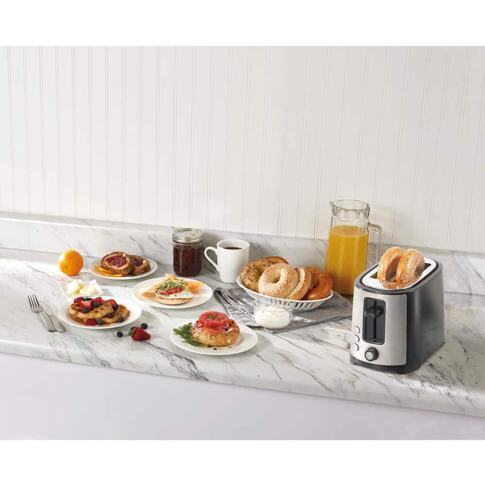 Hamilton Beach Black Stainless Steel 2-Slice Toaster with Wide Slots