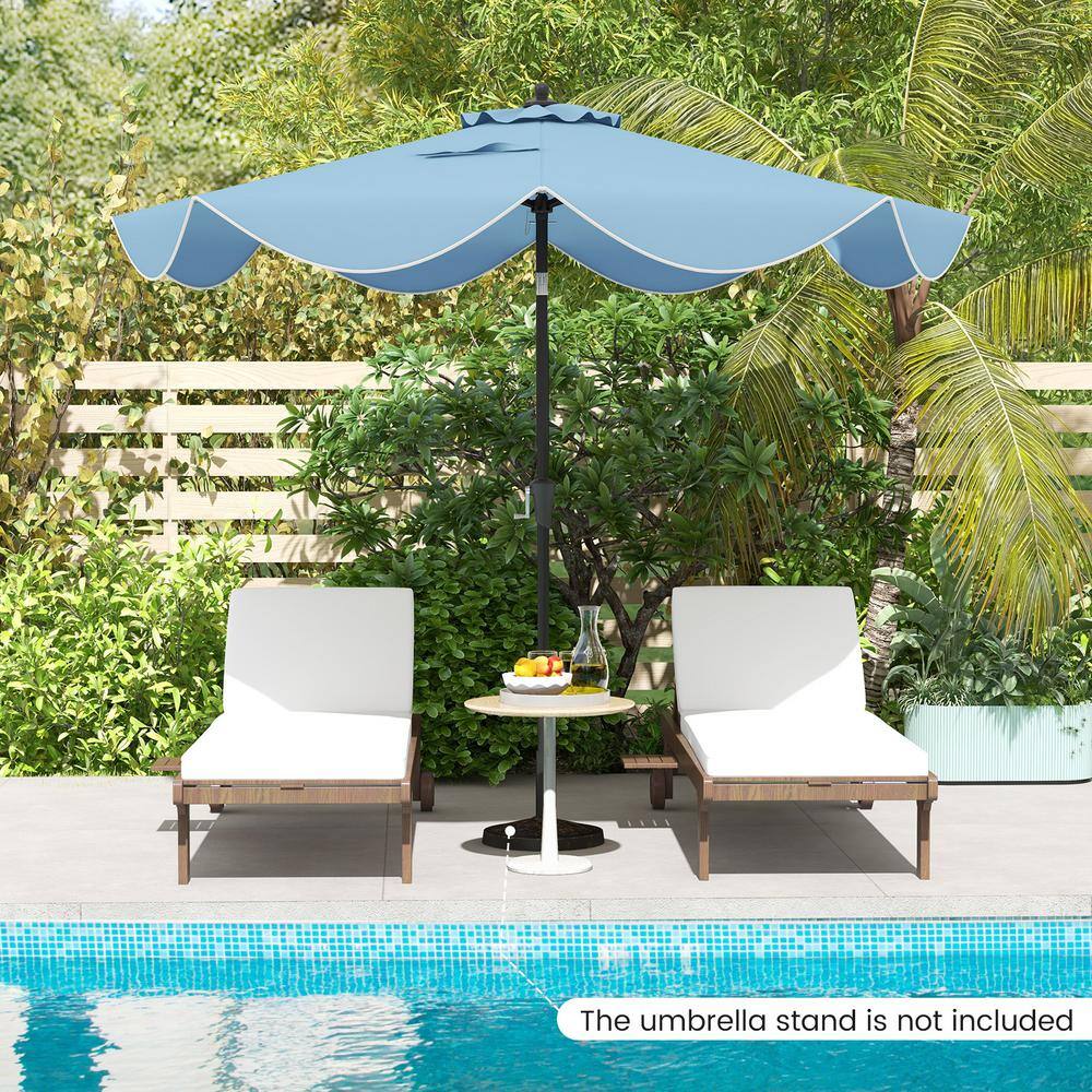 Navy 9 ft Patio Umbrella with Crank Handle and Tilt