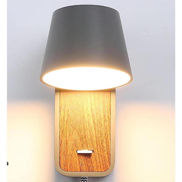 INNOBULE 1-Light Gray Plug-In 1-Light Swing Arm Wall Lamp