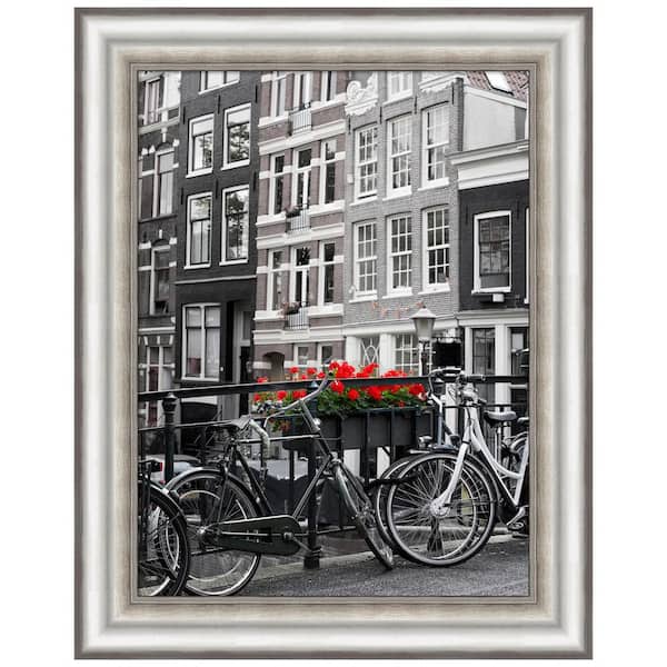 Amanti Art Opening Size 18 in. x 24 in. Salon Silver Picture Frame