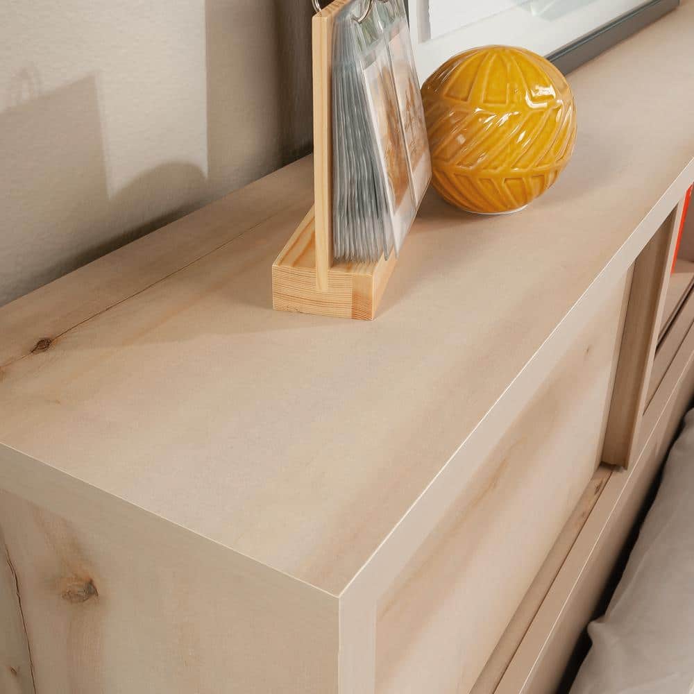 Pacific Maple Full-Queen Bookcase Headboard with Storage