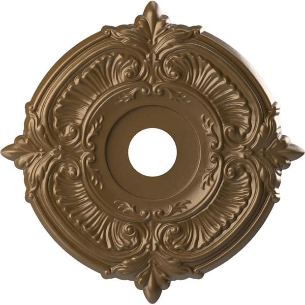 Ekena Millwork 19 in. O.D. x 3-1/2 in. I.D. x 1 in. P Attica Thermoformed PVC Ceiling Medallion in Metallic Champagne Bronze