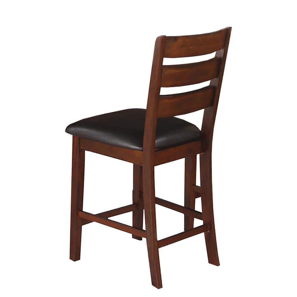 Brown Faux Leather Upholstered Parsons Side Chair Set