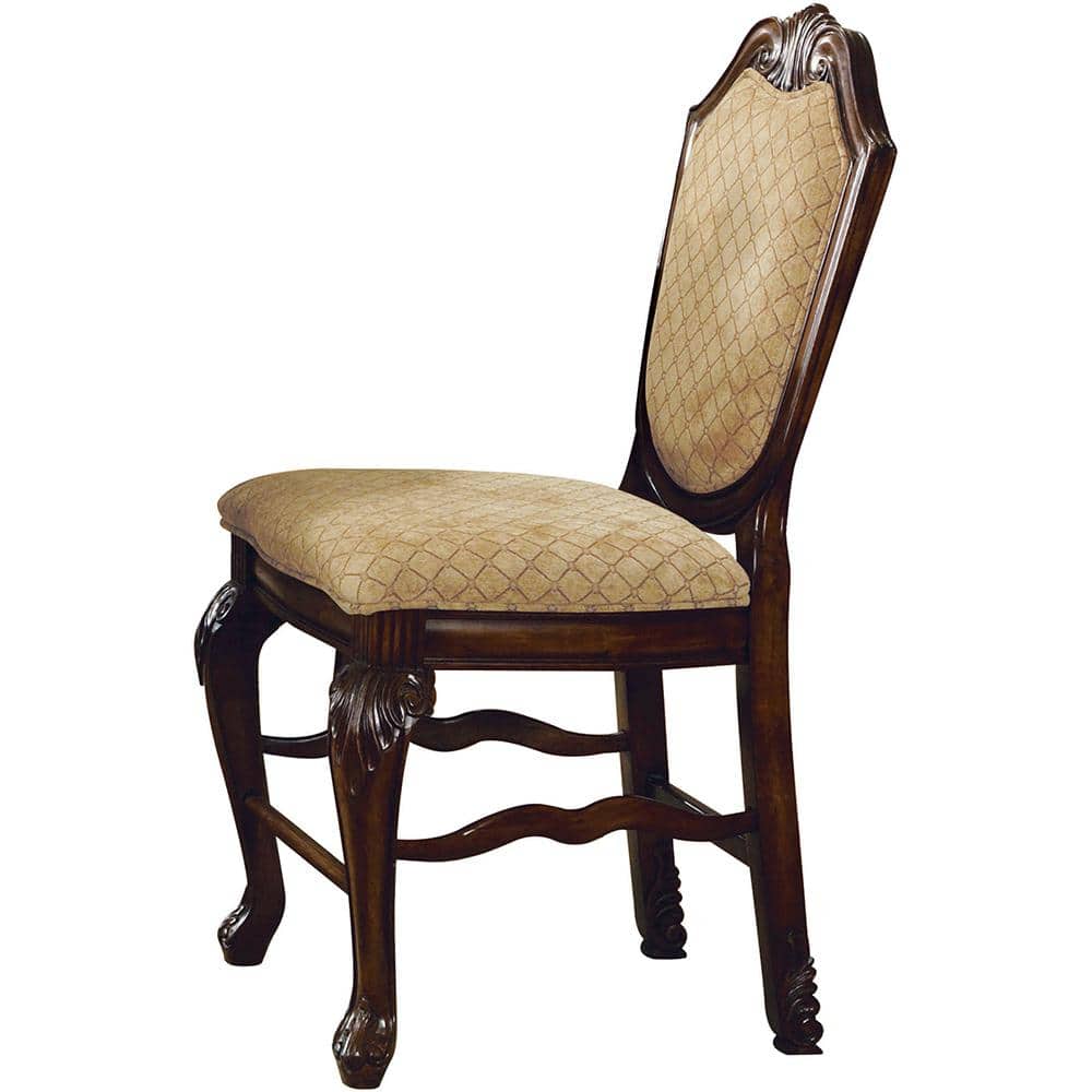 Espresso Faux Leather Upholstered Side Chair with Wood Frame