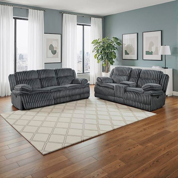 Lazzara Dyersburg 95 in. W Pillow Top Arm Corduroy Rectangle 2