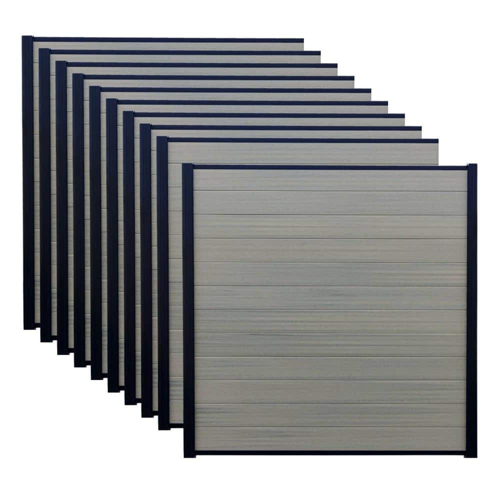 Frame It All 6 ft. x 6 ft. Valla Composite Fence Panel River Birch (10