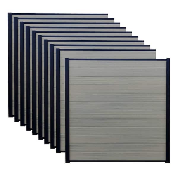 Frame It All 6 ft. x 6 ft. Valla Composite Fence Panel River Birch (10-Pack)