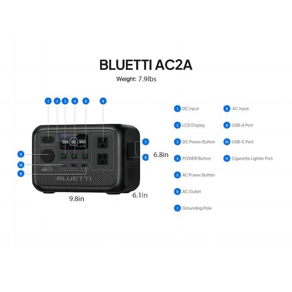 Reviews for BLUETTI 300-Watt Continuous/600W Peak Output Power Station AC2A  Push Button Start LiFePO4 Battery Solar Generator for Outdoor | Pg 1 - The  Home Depot