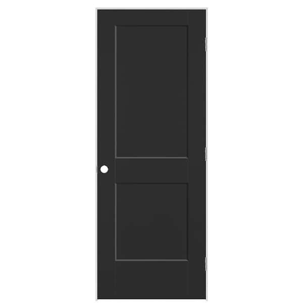 Masonite 30 in. x 80 in. 2-Panel Logan Left-Hand Solid Core Jet Black Molded Composite Single Prehung Interior Door