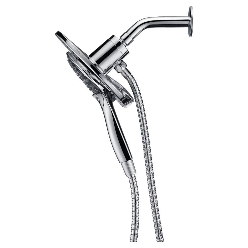 Polished Chrome Dual Wall Mount Handheld Shower Head