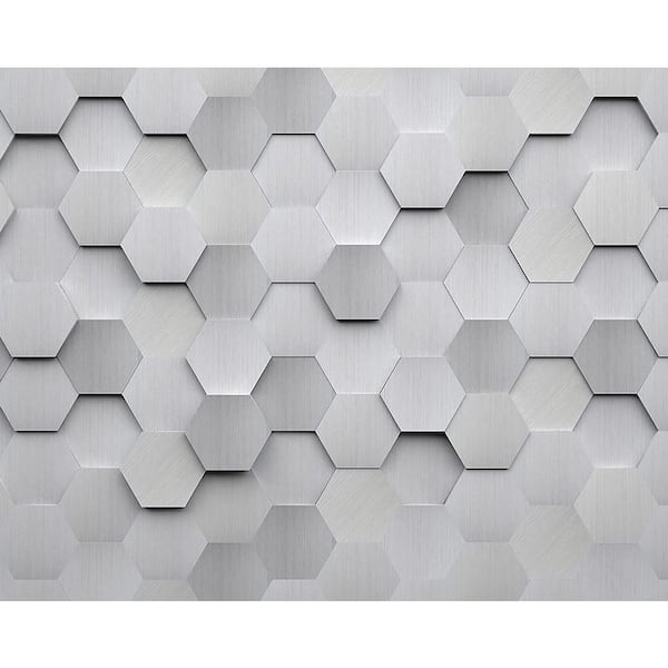 Metal Hexagons Wall Mural