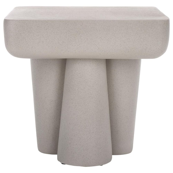 SAFAVIEH Leeza 18.11 in. Gray Square Concrete End Table