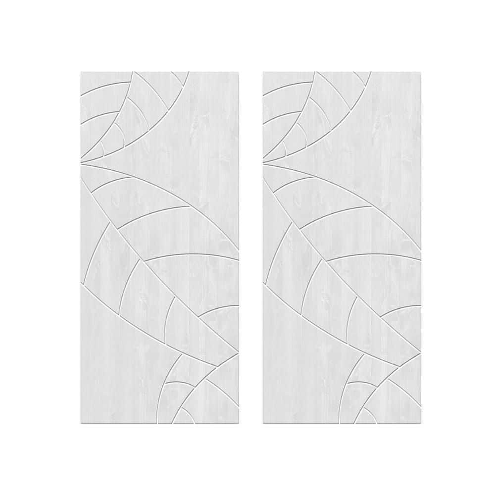 84 in. x 96 in. Hollow Core White Stained Pine Wood Interior Double Sliding Closet Doors price history on PriceWatchPro
