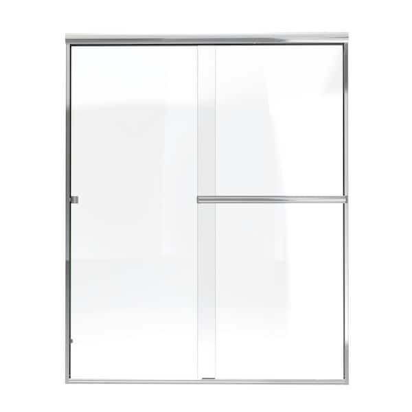 Bootz Industries - Bootz Aloha 56-60 in. W x 70 3/8 in. H Semi-Frameless Sliding Shower Door in Chrome