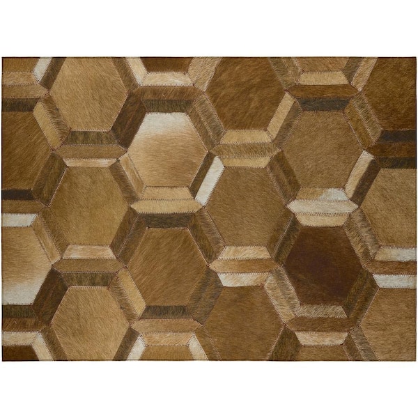 Laredo Brown 1 ft. 8 in. x 2 ft. 6 in. Indoor/Outdoor Washable Rug