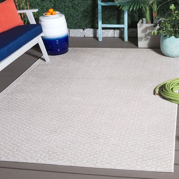 Stella Ivory 8 ft. x 10 ft. High-Low Solid Indoor/Outdoor Area Rug