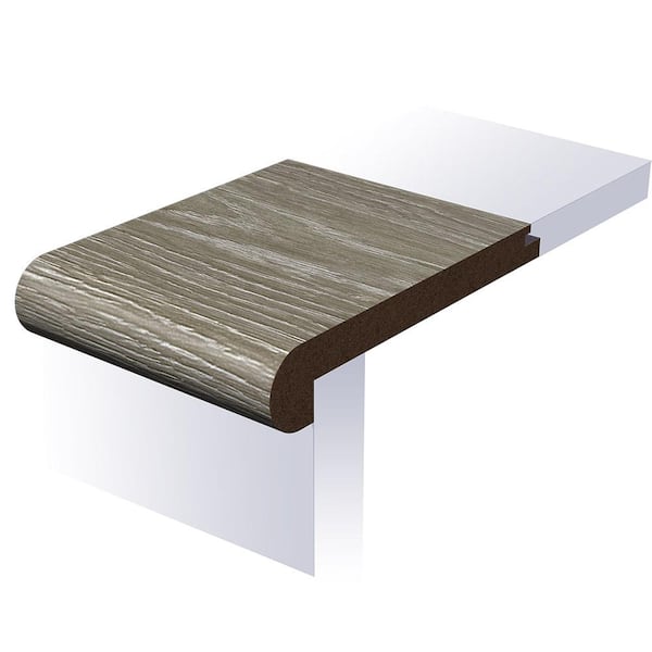 Rugged Warwick Flush Stair Nose 0.95 in. T x 4.47 in. W x 94 in. L Smooth Wood Look Laminate Moulding/Trim