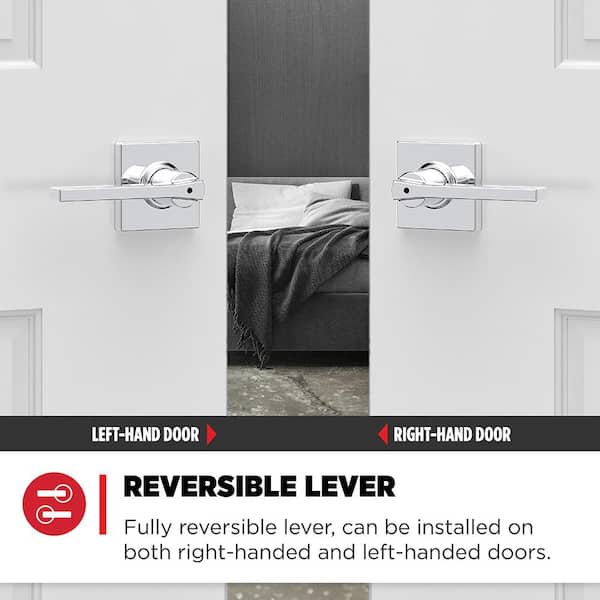 Kwikset Casey Polished Chrome Bed/Bath Privacy Door Handle