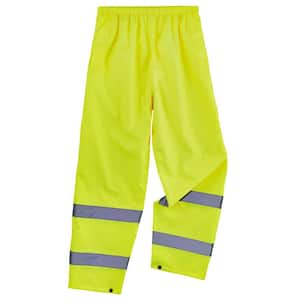 GloWear 8916 Men's 5XL Lime Lightweight Hi-Vis Class E Rain Pants