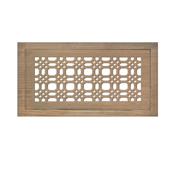 STELLAR Duct Opening Size 4x10-Overall Size 7x13 Gemstone Design Hardwood Floor Register Flush Mount with Installation Box