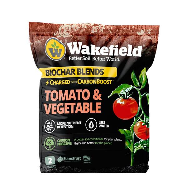 Biochar Blend with CarbonBoostfor Tomatoes and Vegetables, Soil Amendment-2 qt. Bag