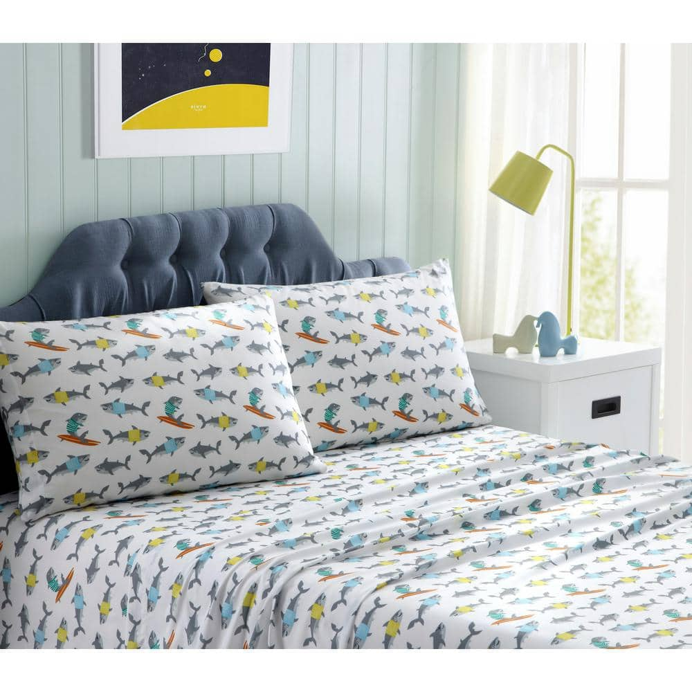 Morgan Home Kute Kids Swim Surfin Grey Toddler Sheet Set M643002 - The ...