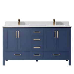 Shannon 60 in. Bath Vanity in Royal Blue with Composite Vanity Top in White with White Basin