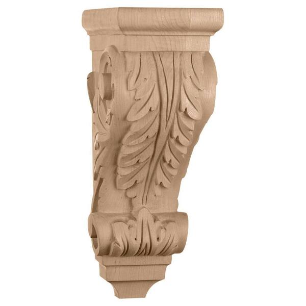 Ekena Millwork 5 in. x 7 in. x 14 in. Poplar Large Acanthus Corbel