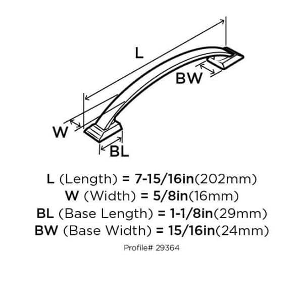 Polished Nickel 6-5/16 Inch Cabinet Drawer Pull