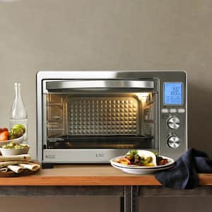 All-in-1 33.8 qt. Silver Stainless Steel Digital Air Fryer Toaster Oven for Bake Roast Pizza with Accessories