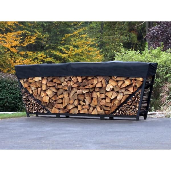 4ft OUTDOOR FIREWOOD LOG Rack Straight Side with storage crib