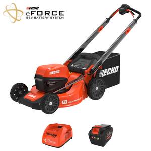 eFORCE 56V 21 in. Cordless Battery Walk Behind Self-Propelled Lawn Mower with 5.0Ah Battery and Charger