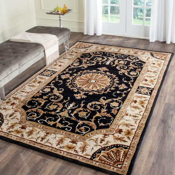 Empire Black/Ivory Doormat 2 ft. x 3 ft. Border Area Rug