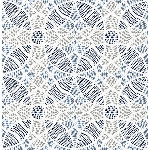 A-Street Prints Zazen Blue Geometric Paper Strippable Roll (Covers 56.4 sq. ft.)