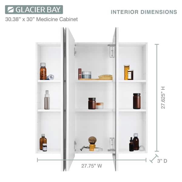 Glacier Bay 30.4 in. W x 30.2 in. H Rectangular Medicine