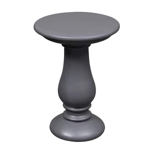 UPHA Magnesium Oxide Outdoor Dark Gray Roman Column Round Modern Side Table