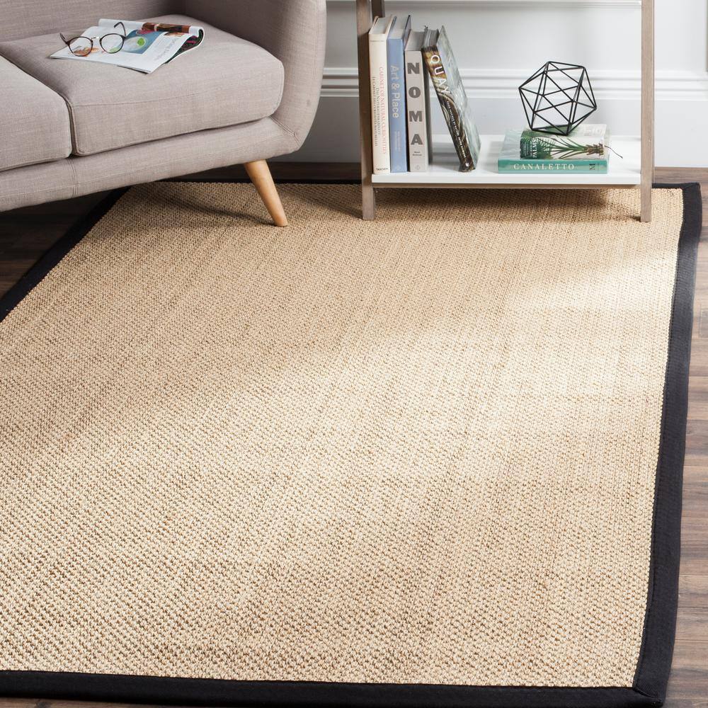 Hand-Knotted Maize & Black Seagrass 2'6" x 4' Area Rug