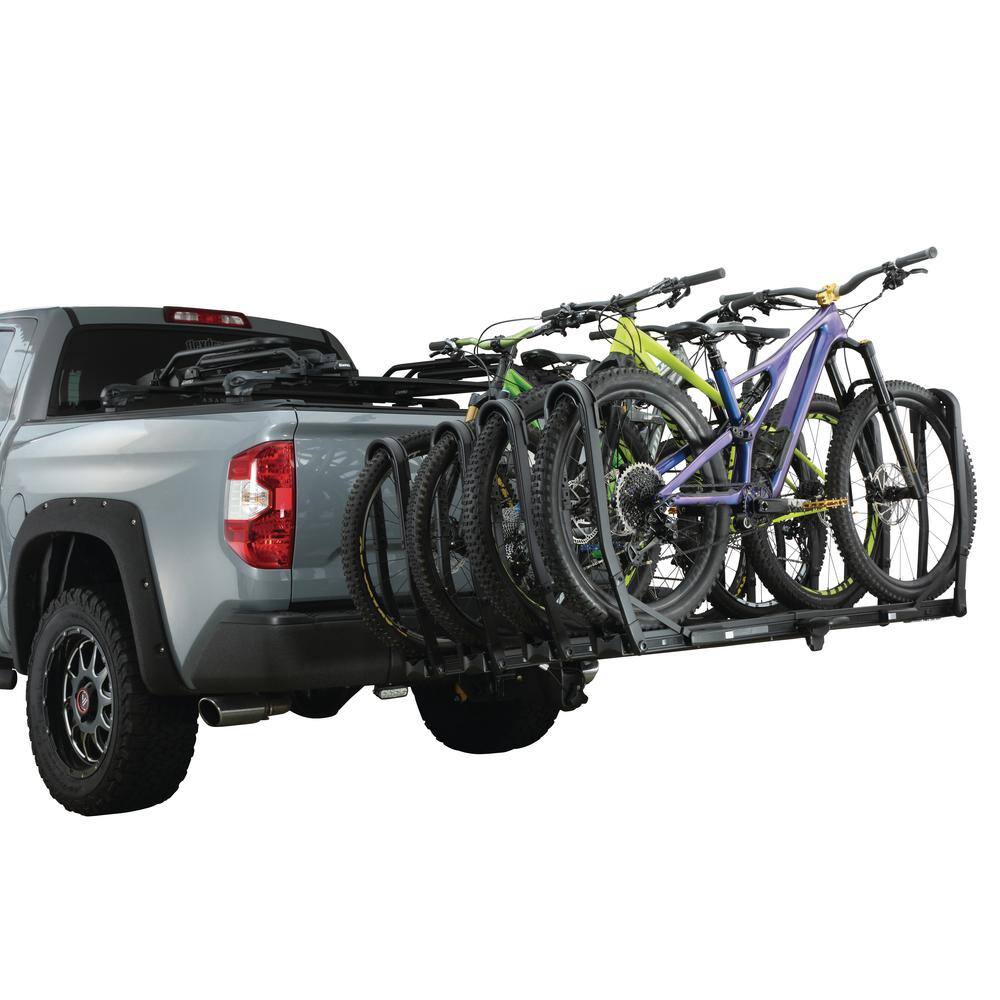 Matte Black 4-Bike Hitch Mount Platform Rack